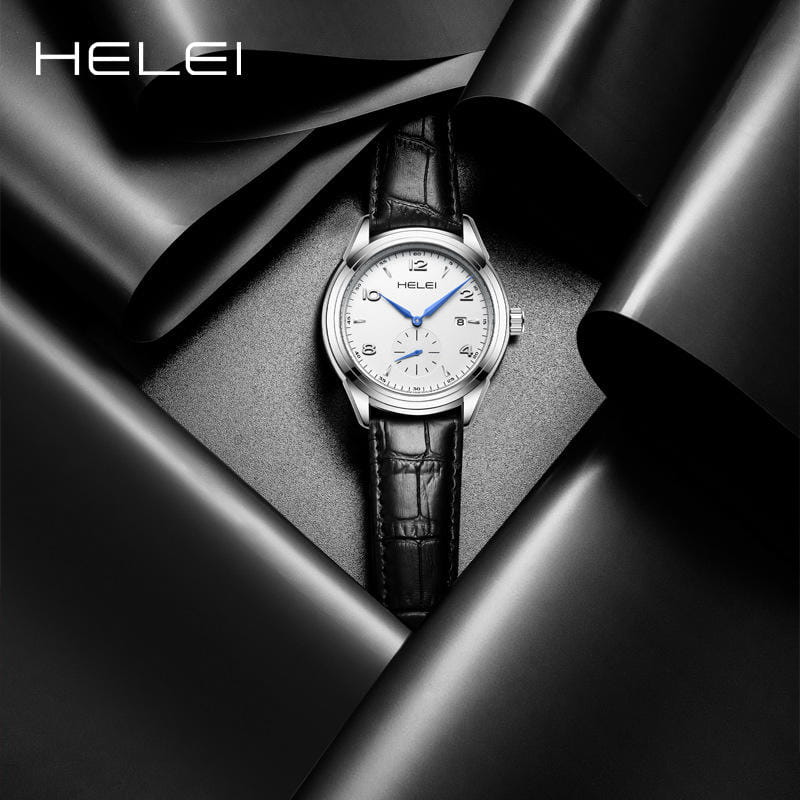 HELEI Artist Unisex leather strap fashionable wristwatch
