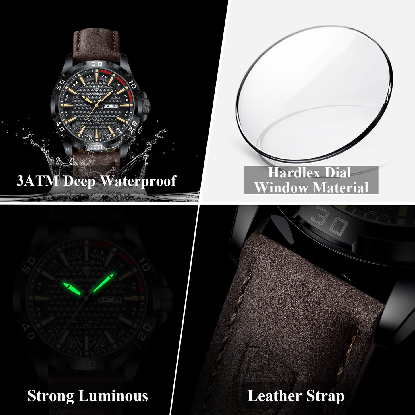 POEDAGAR AURION EDGE Dual Calendar Luxury Sport Watch