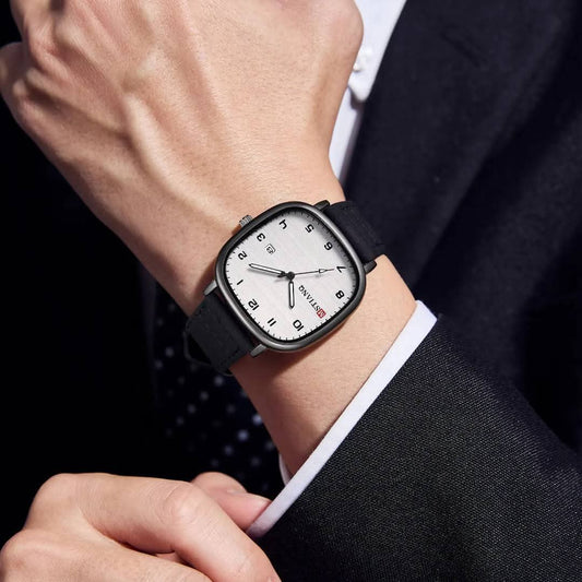 MSTIANQ Leather Strap Luxury Watch