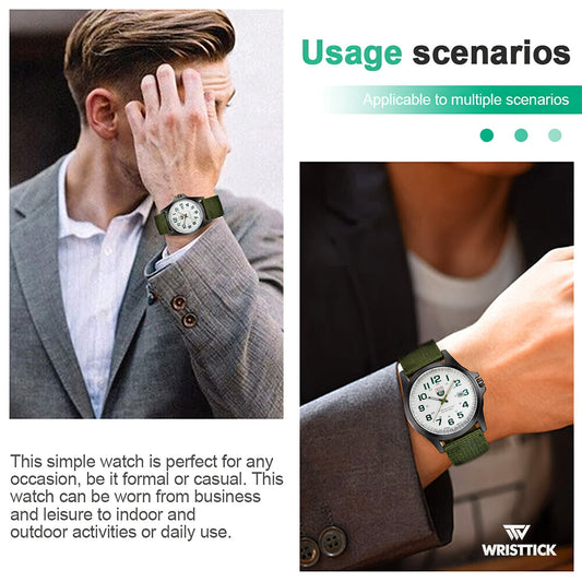 SOKI Army Green Man's Luxury Calendar Quartz Watch